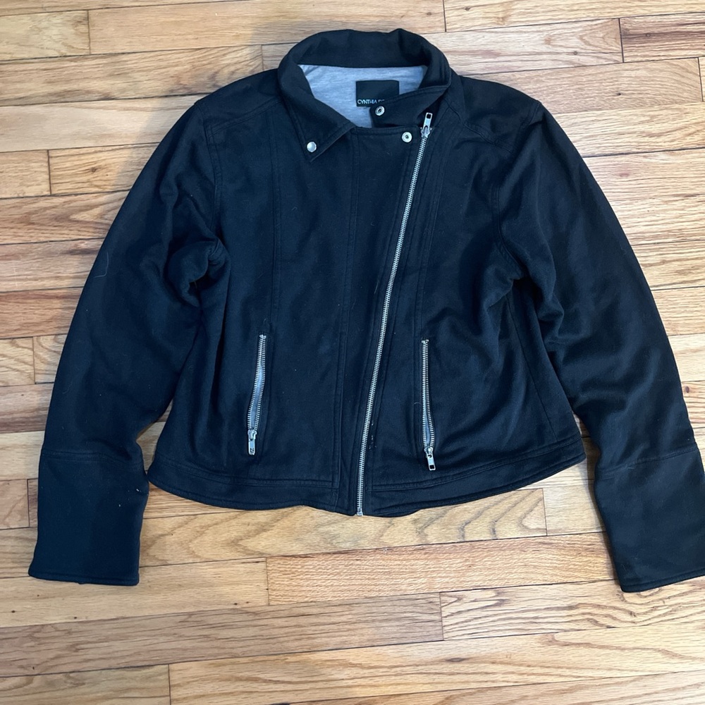 Chico's Black Asymmetrical Leather Jacket